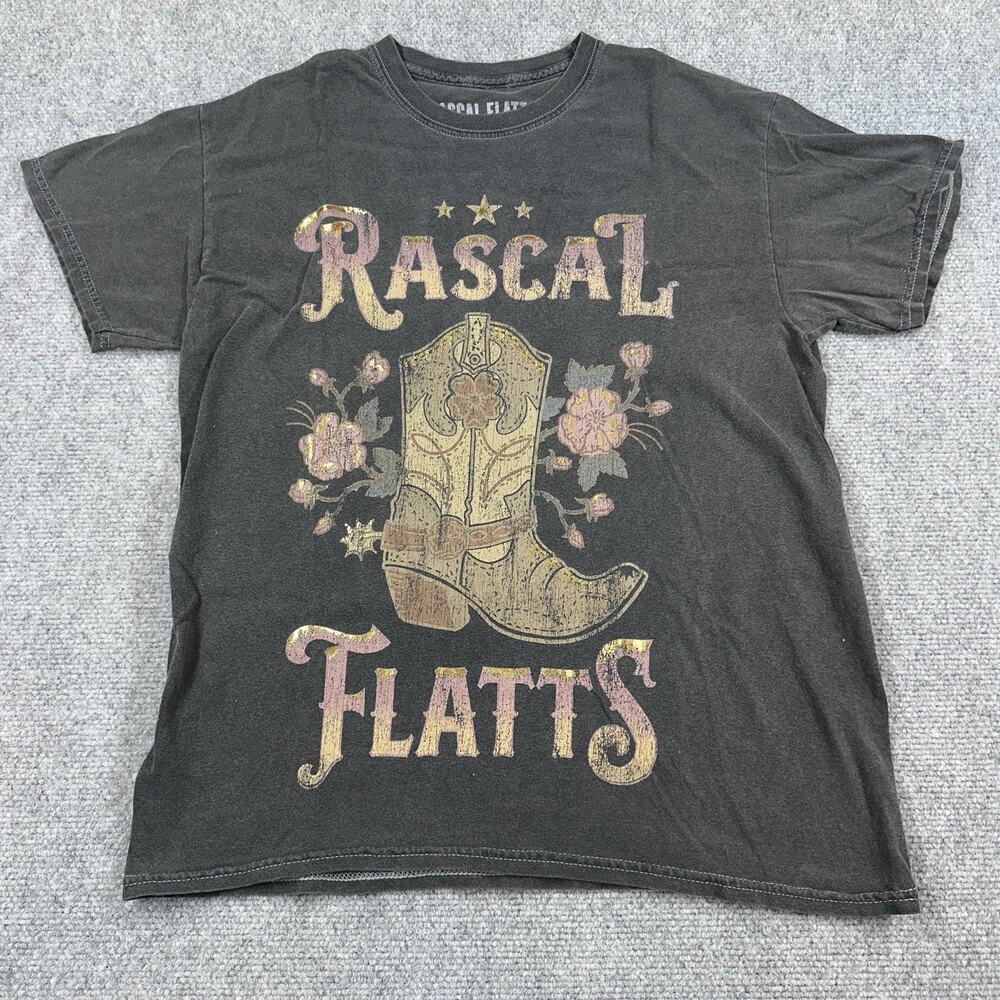 Rascal Flatts Band T Shirt Gray Distressed Graphic Tee Country Music S/M - Picture 1 of 5
